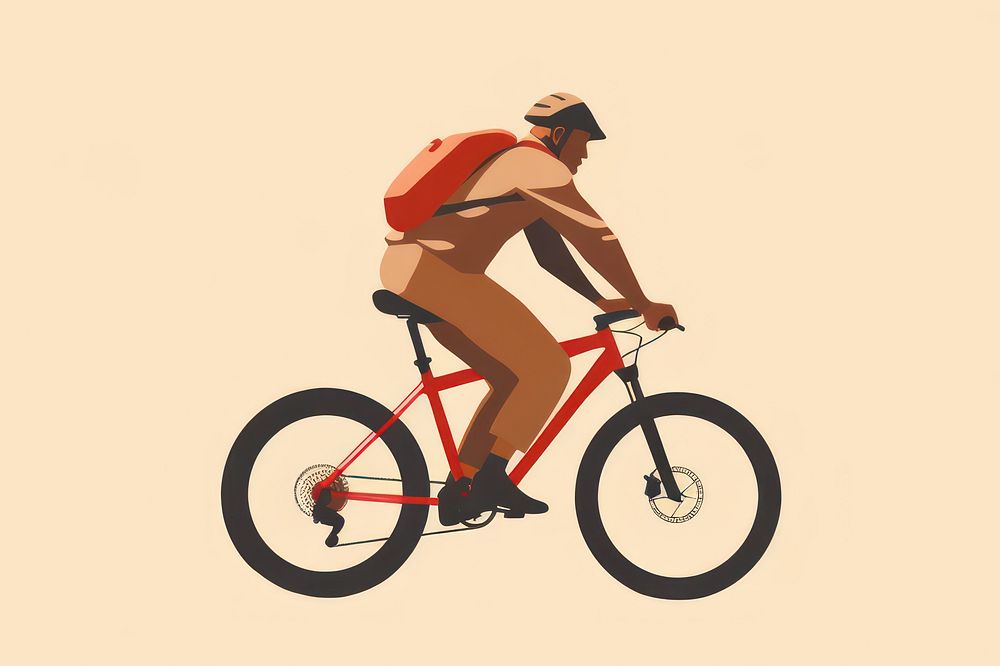 Asian man biking bicycle vehicle cycling. AI generated Image by rawpixel.