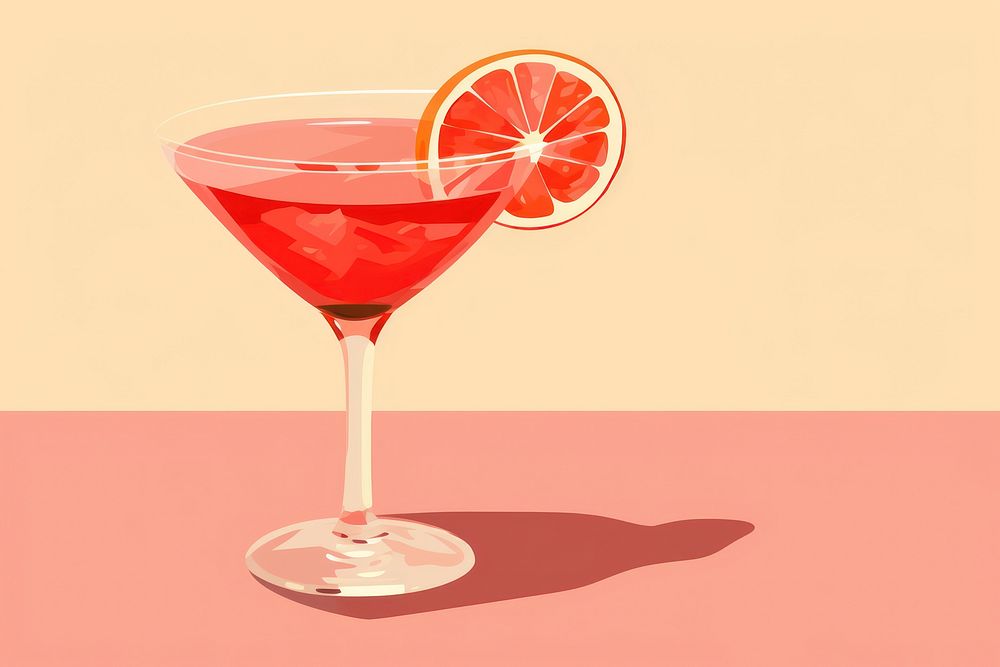 Cocktail martini drink fruit. AI generated Image by rawpixel.