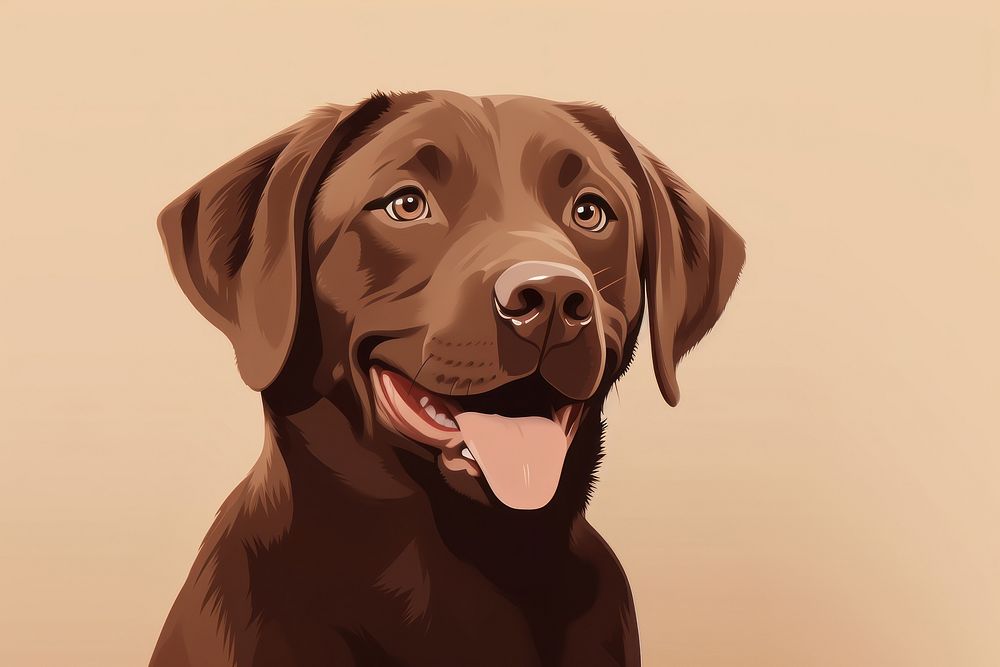Chocolate Labrador animal mammal dog. AI generated Image by rawpixel.