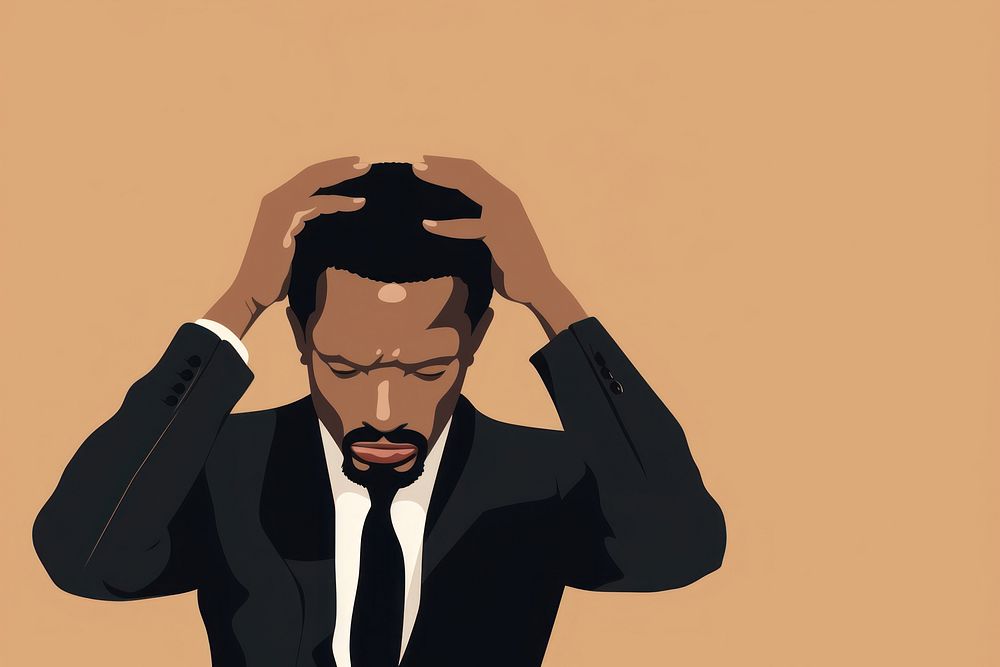 Man having headache portrait adult disappointment. AI generated Image by rawpixel.