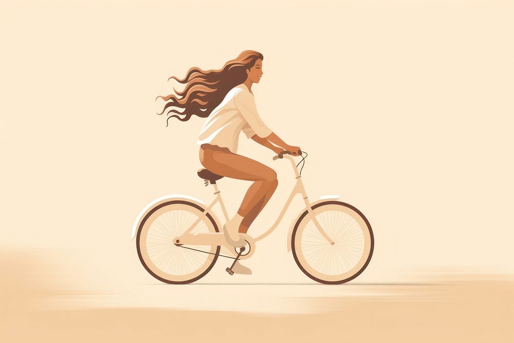 Young girl biking bicycle vehicle cycling. AI generated Image by rawpixel.