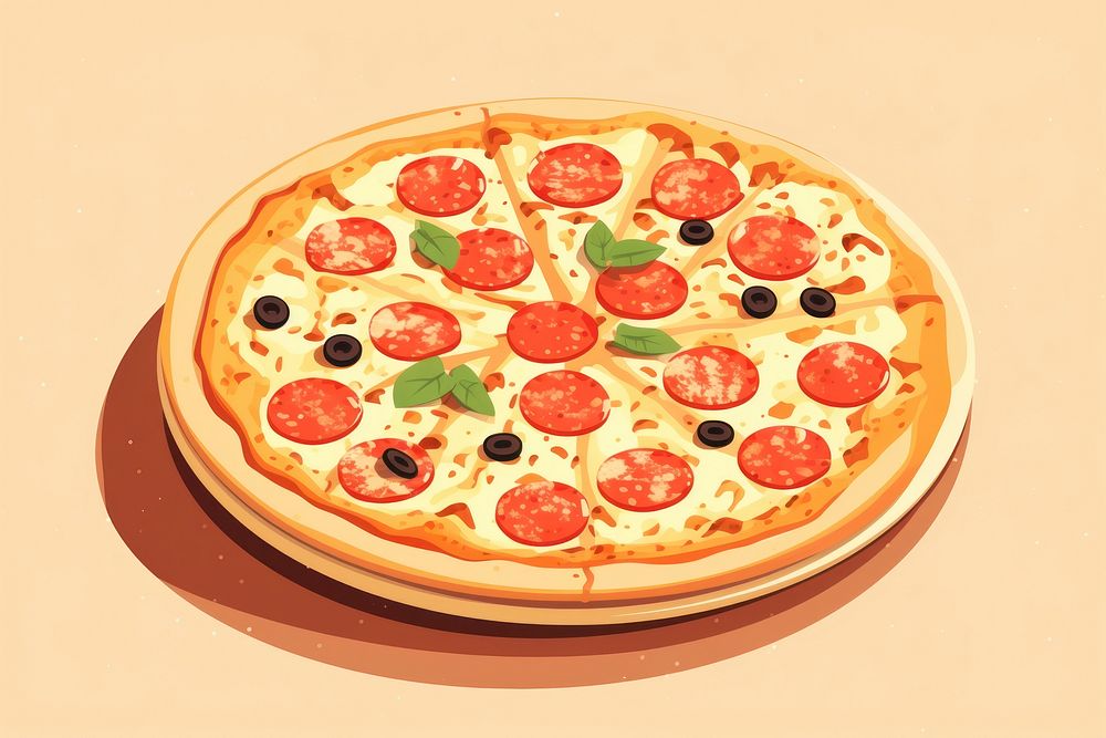 Pizza food pepperoni vegetable. 