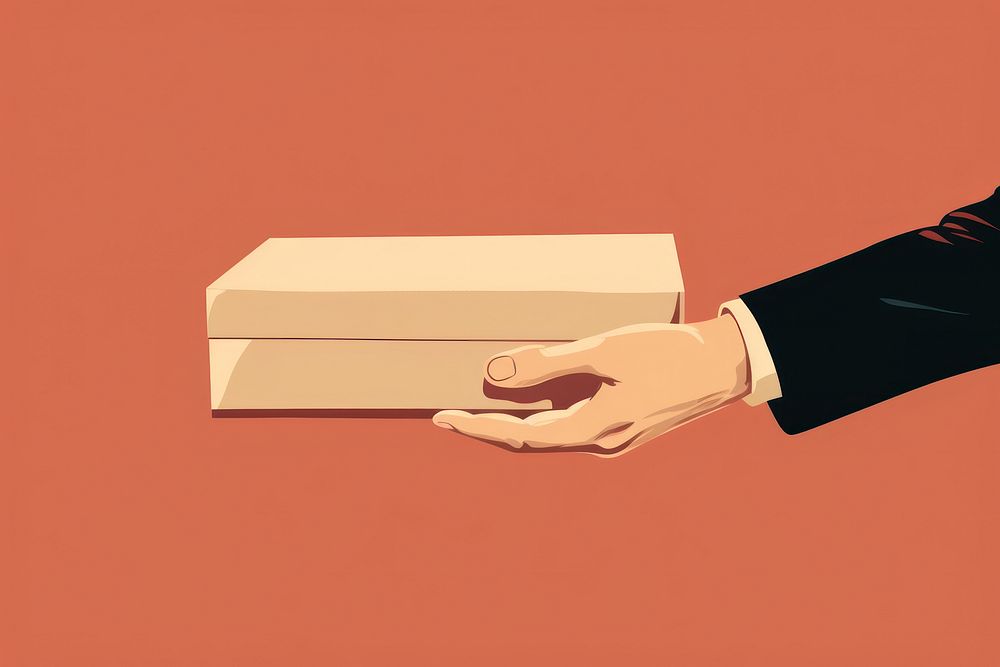 Hand holding box cardboard adult agreement. AI generated Image by rawpixel.