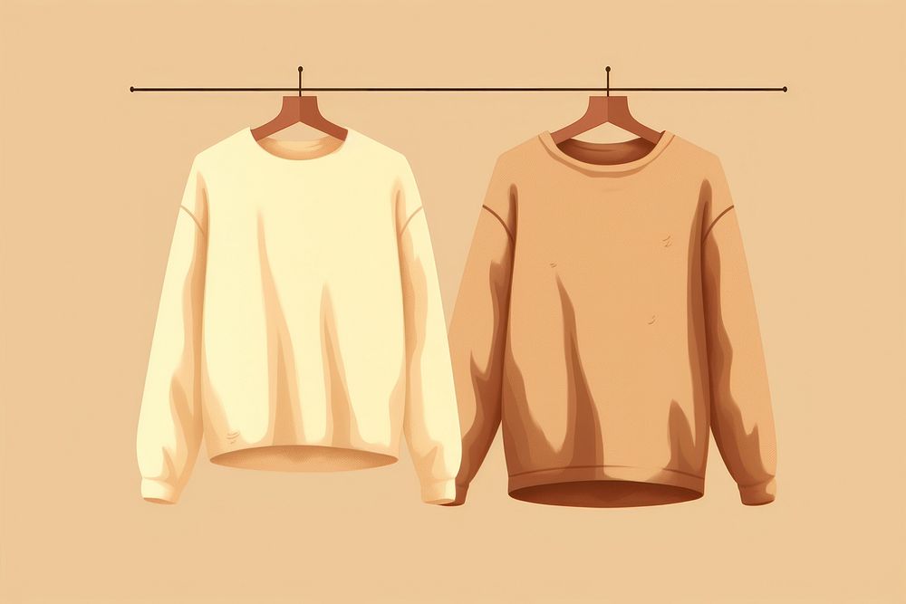 Couple matching sweaters sweatshirt sleeve coathanger. AI generated Image by rawpixel.
