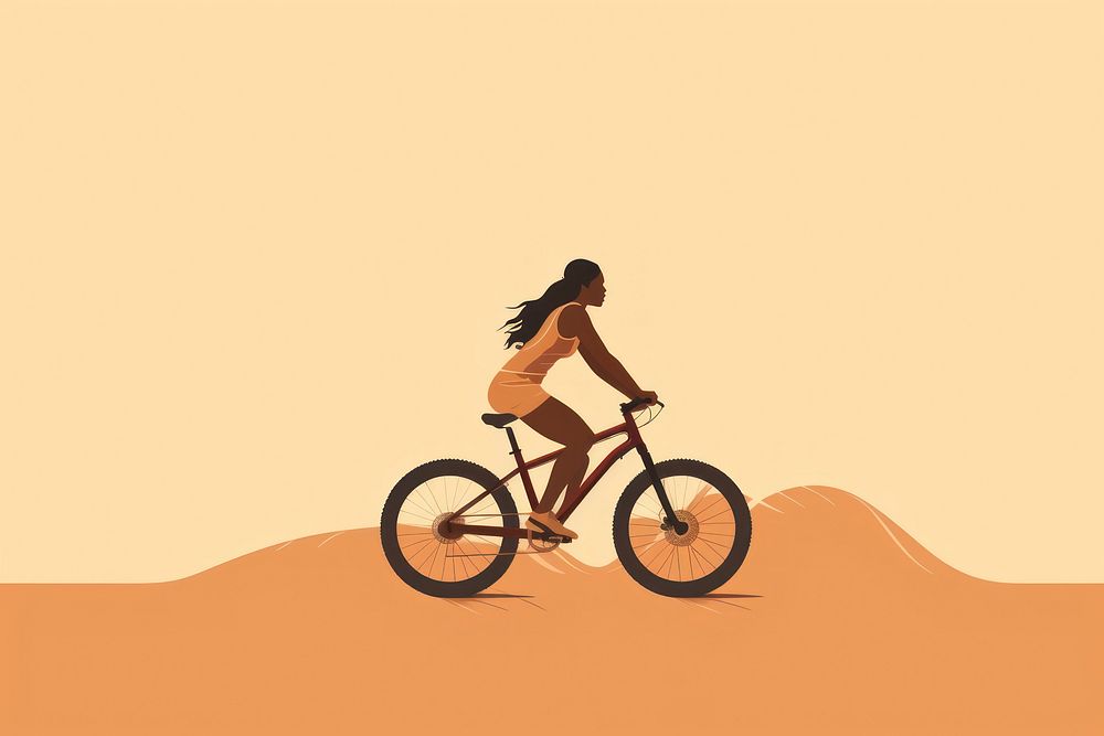 Black woman biking bicycle vehicle cycling. AI generated Image by rawpixel.