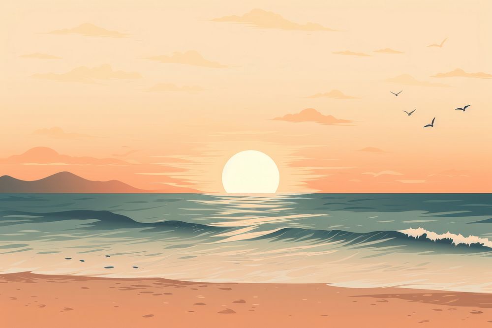 Seaside landscape outdoors horizon. AI generated Image by rawpixel.