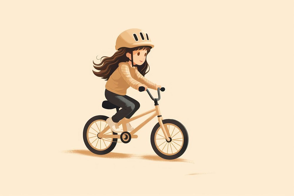 Little girl biking bicycle vehicle cycling. AI generated Image by rawpixel.