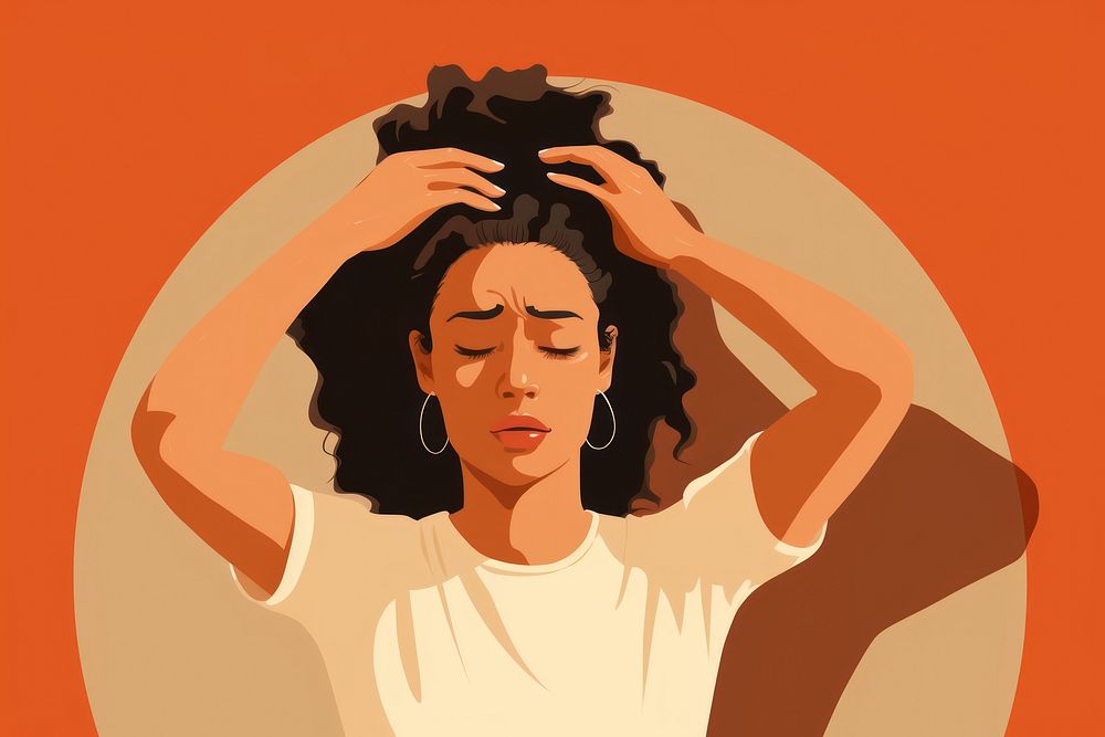 Woman having headache portrait hopelessness frustration. AI generated Image by rawpixel.