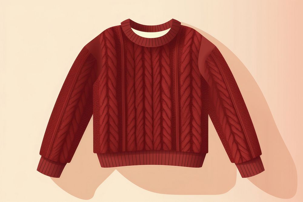 Knitted maroon sweater sweatshirt coathanger technology.