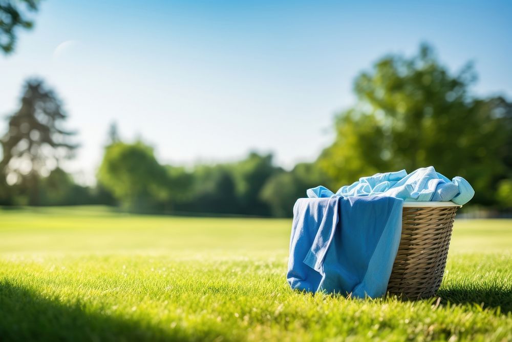 Natural laundry bucket grass outdoors plant. AI generated Image by rawpixel.