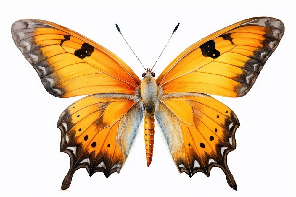 Butterfly animal insect yellow. AI generated Image by rawpixel.