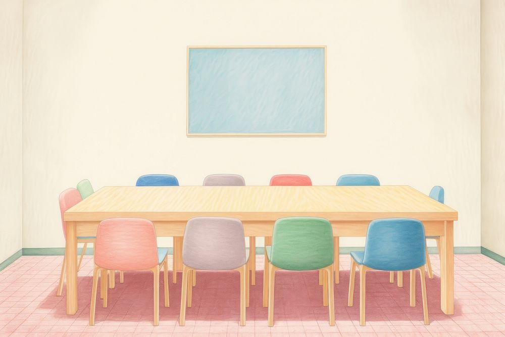 Meeting room furniture chair table. AI generated Image by rawpixel.