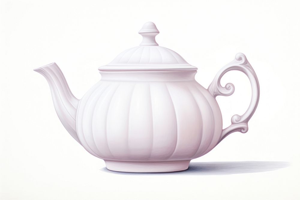 Teapot porcelain white white background. AI generated Image by rawpixel.
