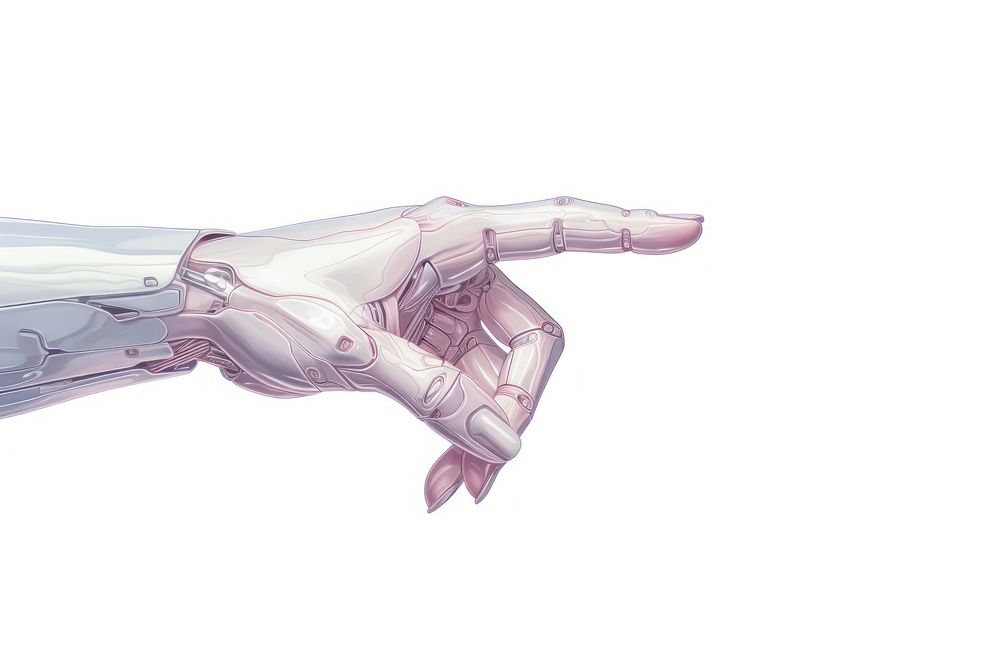 Robot finger touching glass drawing sketch white background. AI generated Image by rawpixel.