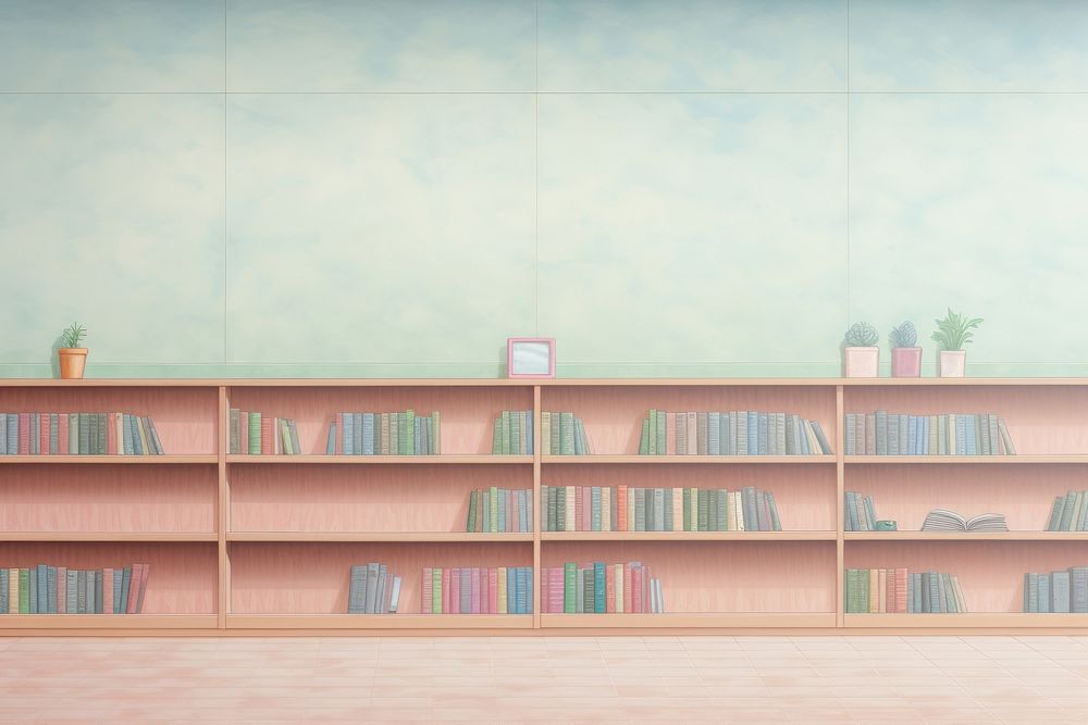 Library backdrop publication bookshelf furniture. AI generated Image by rawpixel.