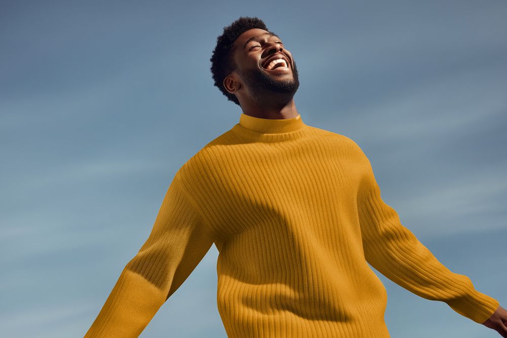 Men's yellow sweaters, winter fashion