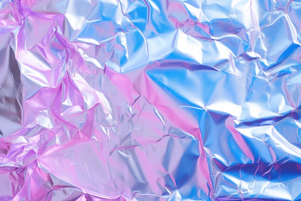 Aluminum foil pink blue Texture Background backgrounds textured aluminium. AI generated Image by rawpixel.