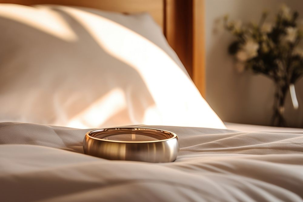 Wedding ring bed furniture wedding. AI generated Image by rawpixel.