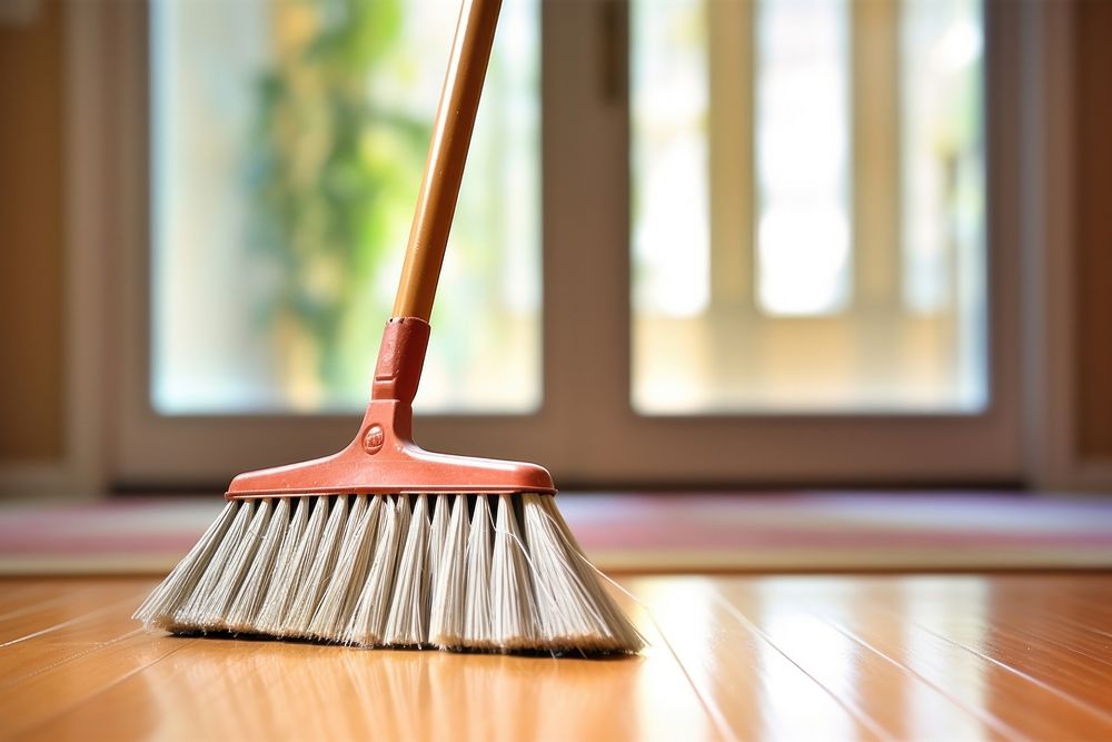 Broom cleaning floor brush. 