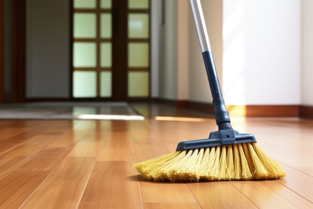 Broom cleaning floor brush. AI generated Image by rawpixel.