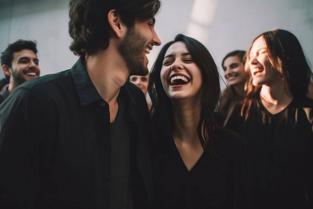 Party laughing female adult. 