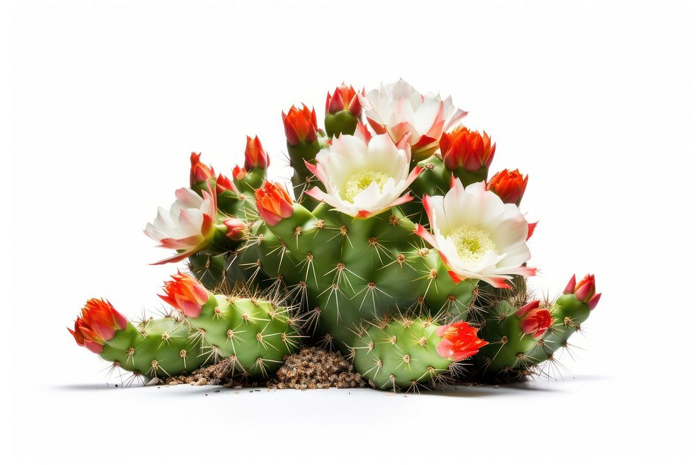 Cactus flower plant white background inflorescence. AI generated Image by rawpixel.