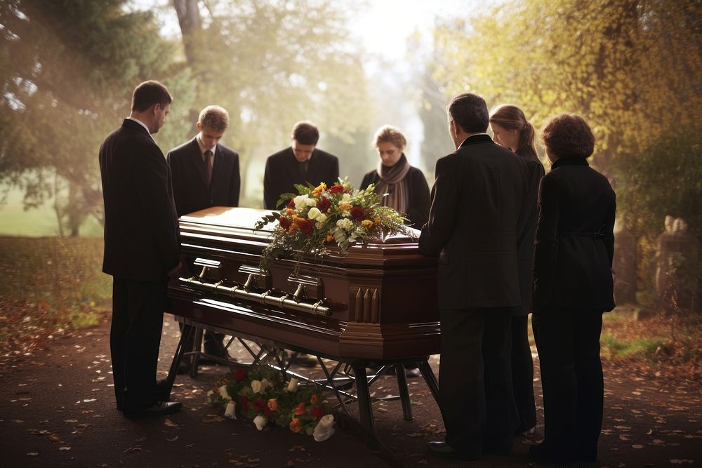 Funeral service person coffin adult. AI generated Image by rawpixel.