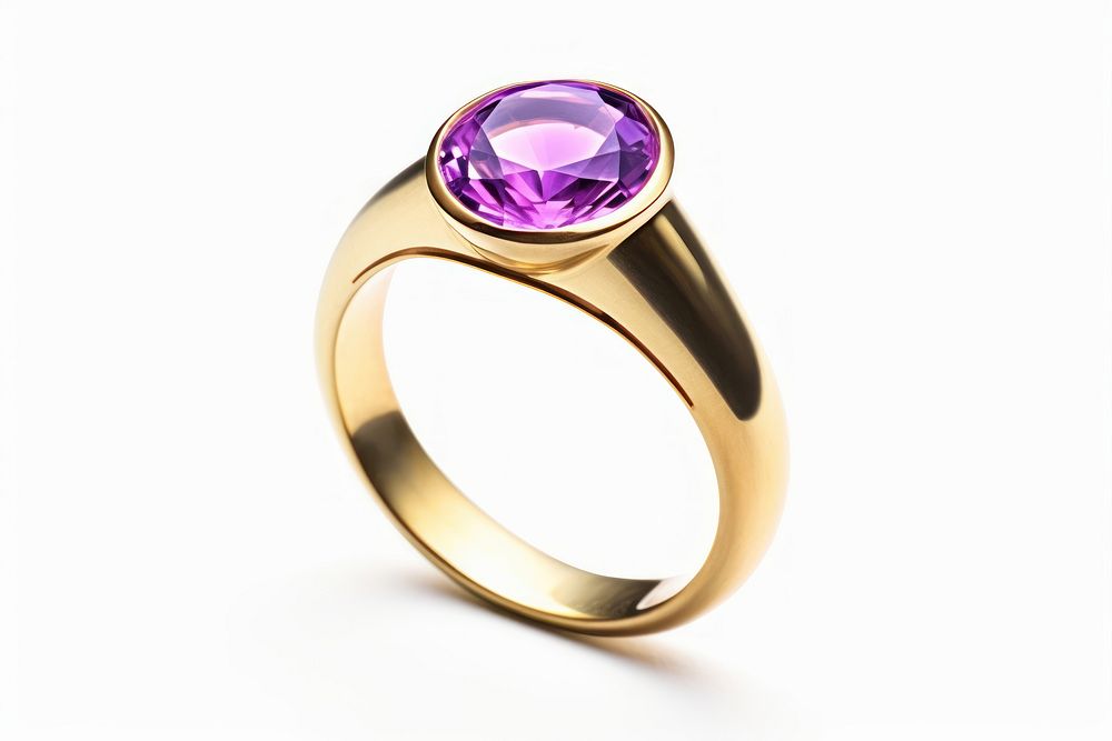 Ring amethyst gemstone jewelry. AI generated Image by rawpixel.