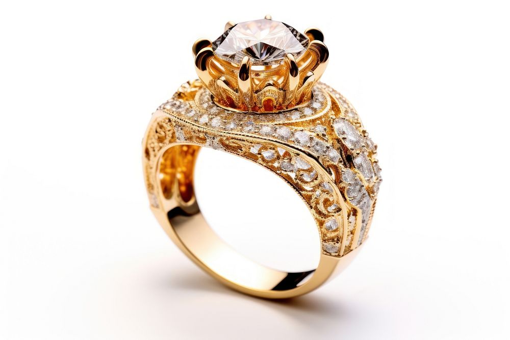 Ring diamond gold gemstone. AI generated Image by rawpixel.