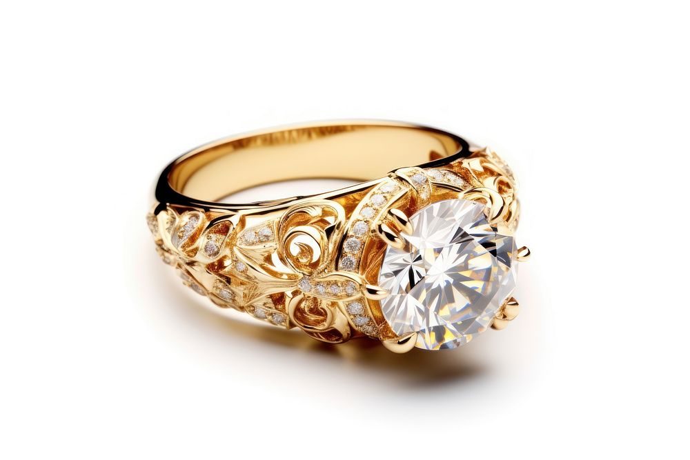 Ring diamond gold gemstone. AI generated Image by rawpixel.