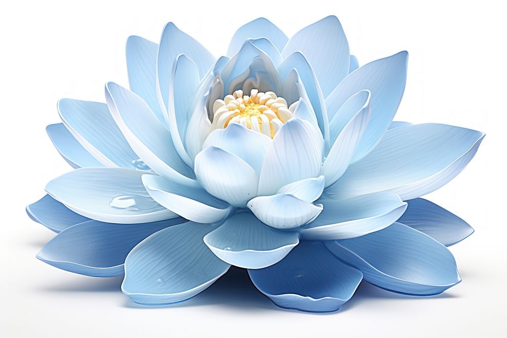 Blue lotus flower petal plant white. AI generated Image by rawpixel.