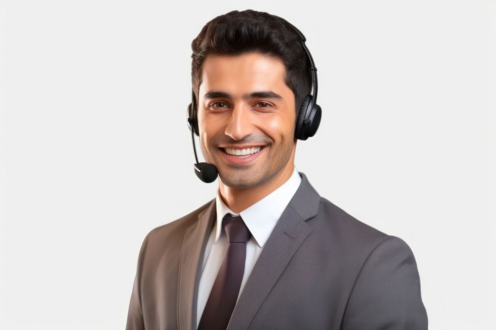 Call center headphones portrait headset. 