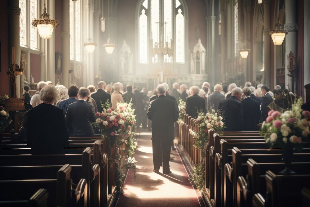 Funeral service architecture ceremony building. 