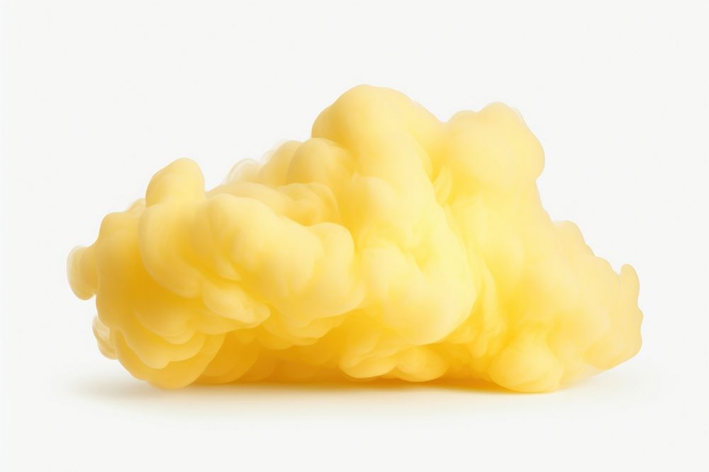 Cloud yellow food white background. AI generated Image by rawpixel.