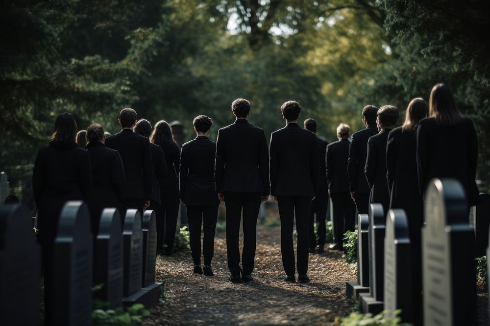 Funeral service cemetery outdoors people. AI generated Image by rawpixel.
