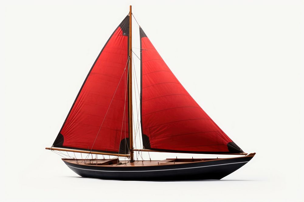Sailboat vehicle red white background. AI generated Image by rawpixel.