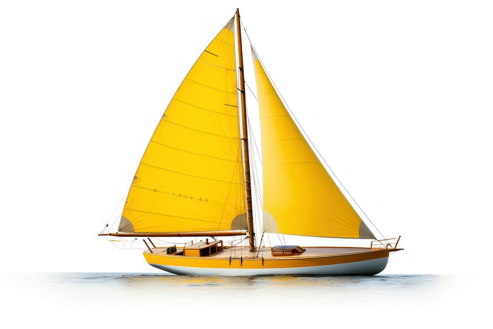 Sailboat watercraft vehicle yellow. AI generated Image by rawpixel.