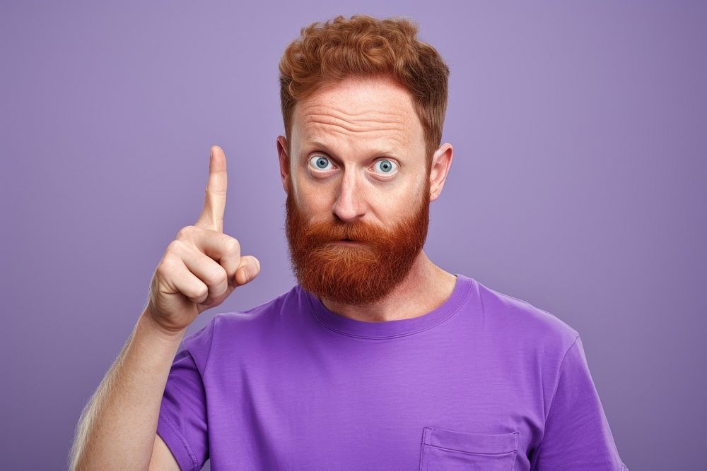Bearded man portrait redhead holding. AI generated Image by rawpixel.