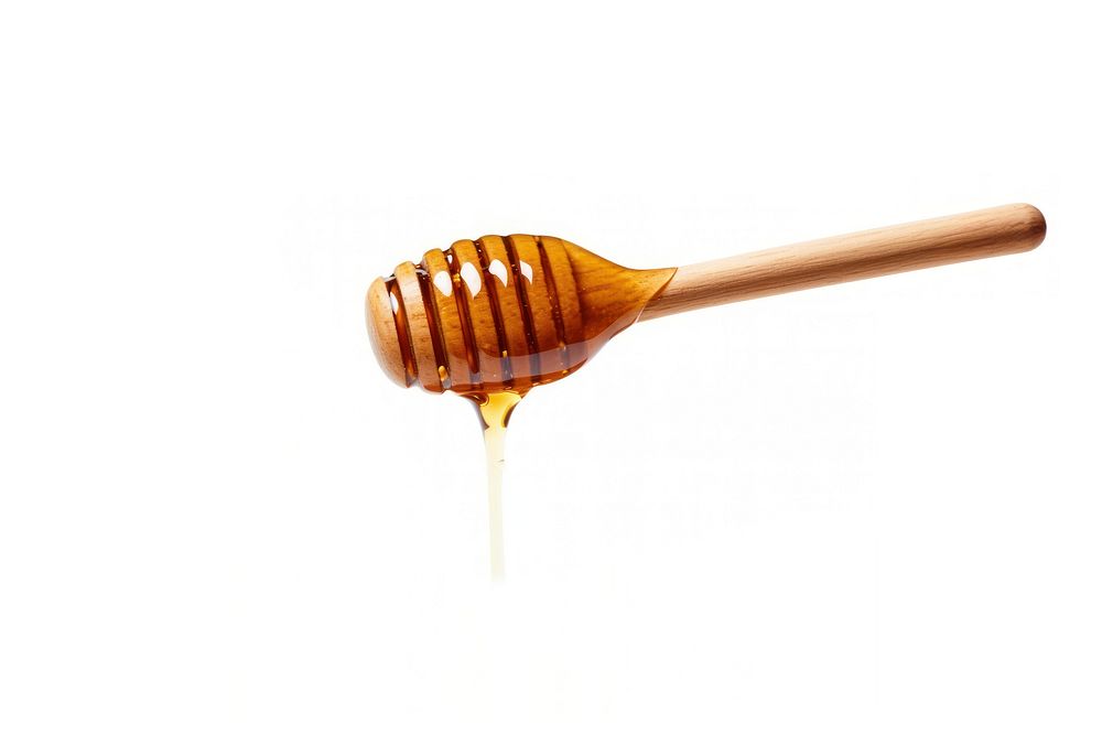Honey dipper white background freshness honeycomb. AI generated Image by rawpixel.