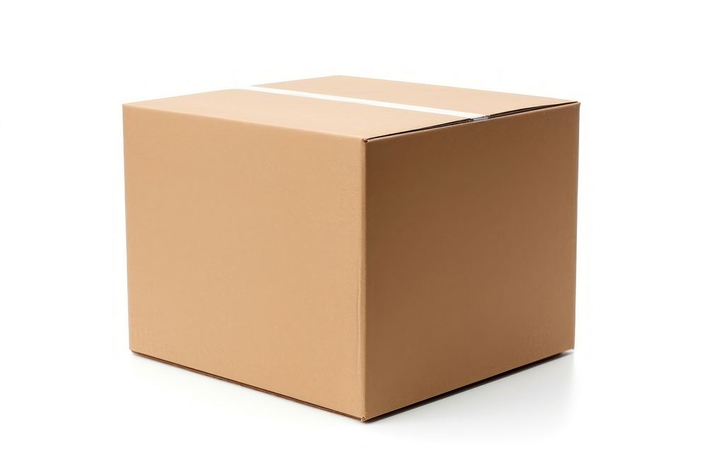 Cardboard box carton white background simplicity. AI generated Image by rawpixel.