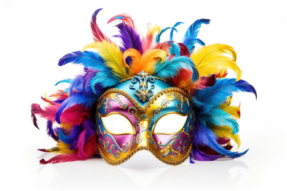 Carnival mask white background lightweight. 