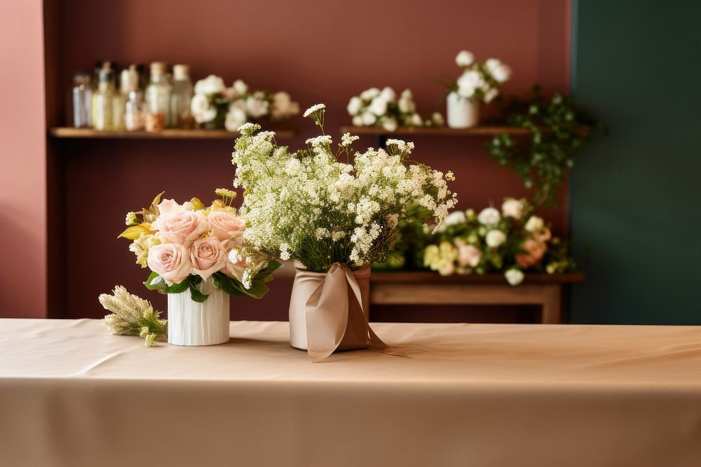 Flower shop table plant green. AI generated Image by rawpixel.