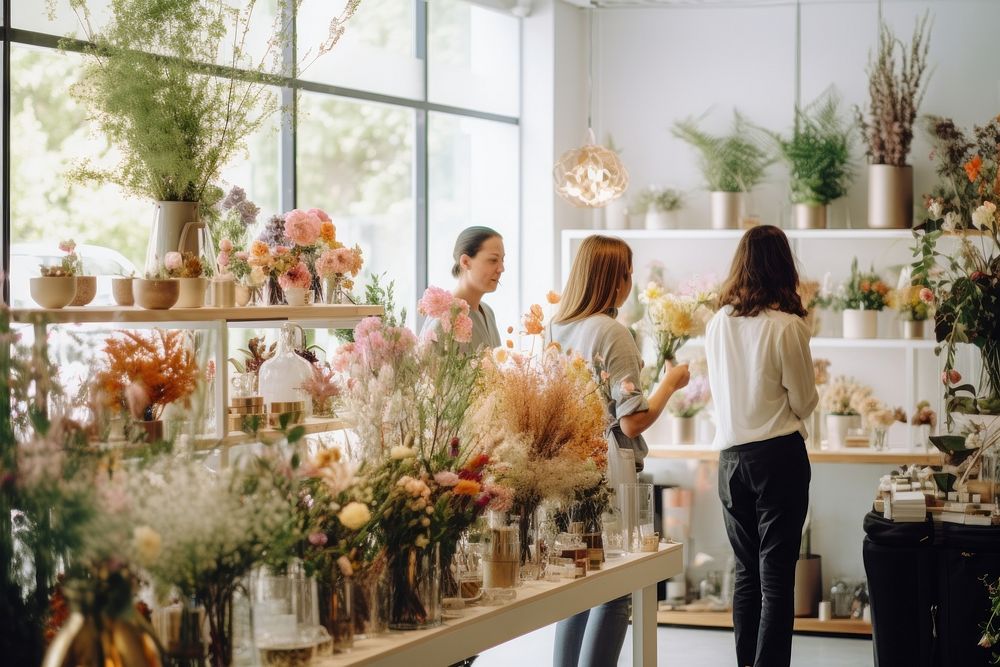 Flower shop market people adult. AI generated Image by rawpixel.