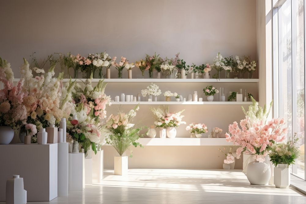 Flower shop plant flower bouquet architecture. AI generated Image by rawpixel.