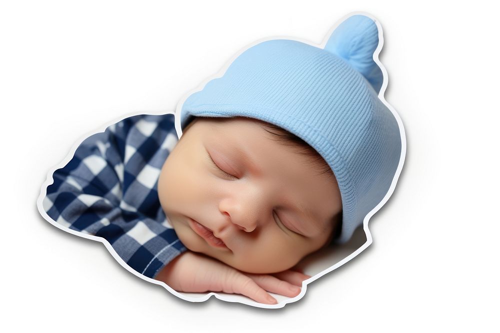 Baby boy sleeping newborn white background. AI generated Image by rawpixel.