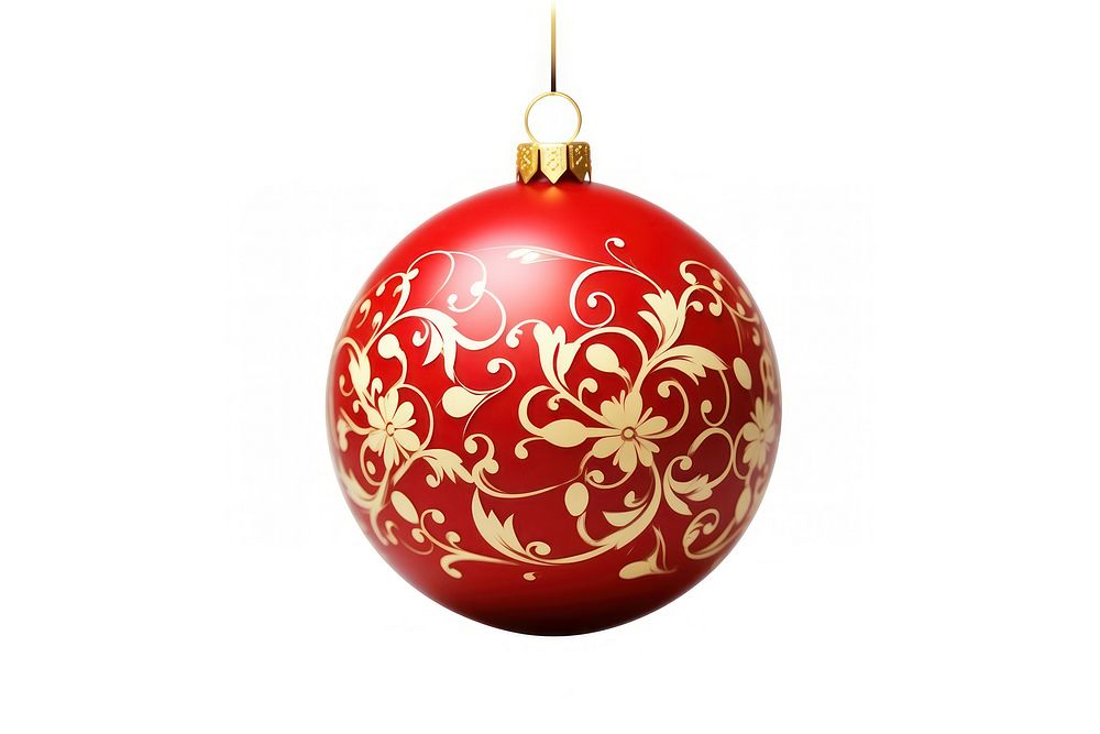 Round christmas ornament pattern gold red. AI generated Image by rawpixel.