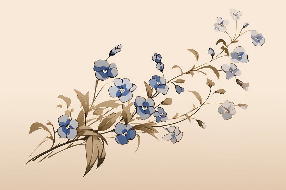 Forget me not pattern flower plant. AI generated Image by rawpixel.