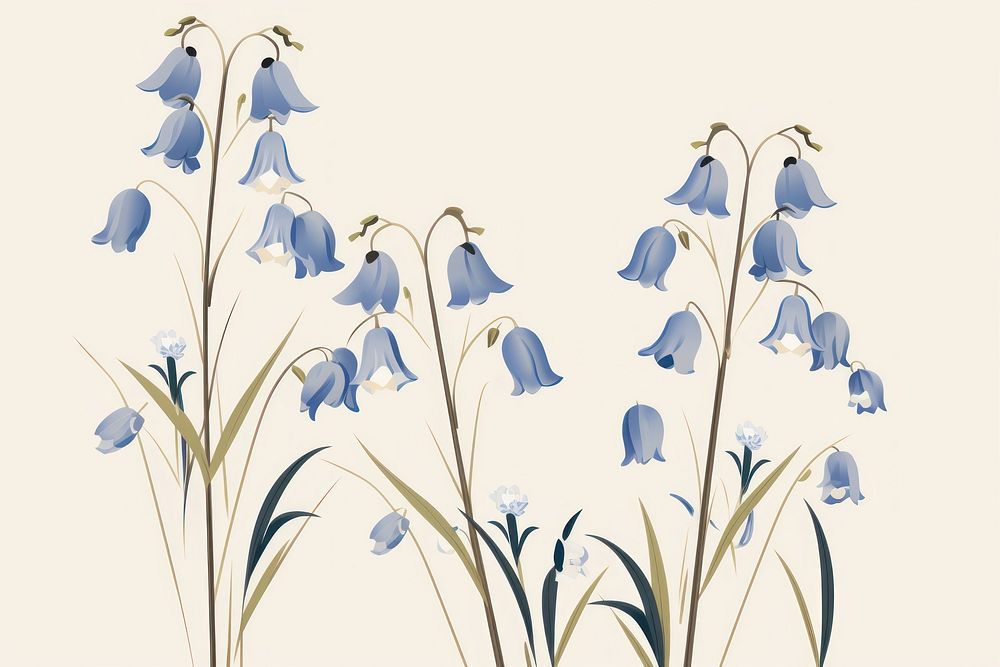 Wild bluebell flowers plant amaryllidaceae freshness. AI generated Image by rawpixel.