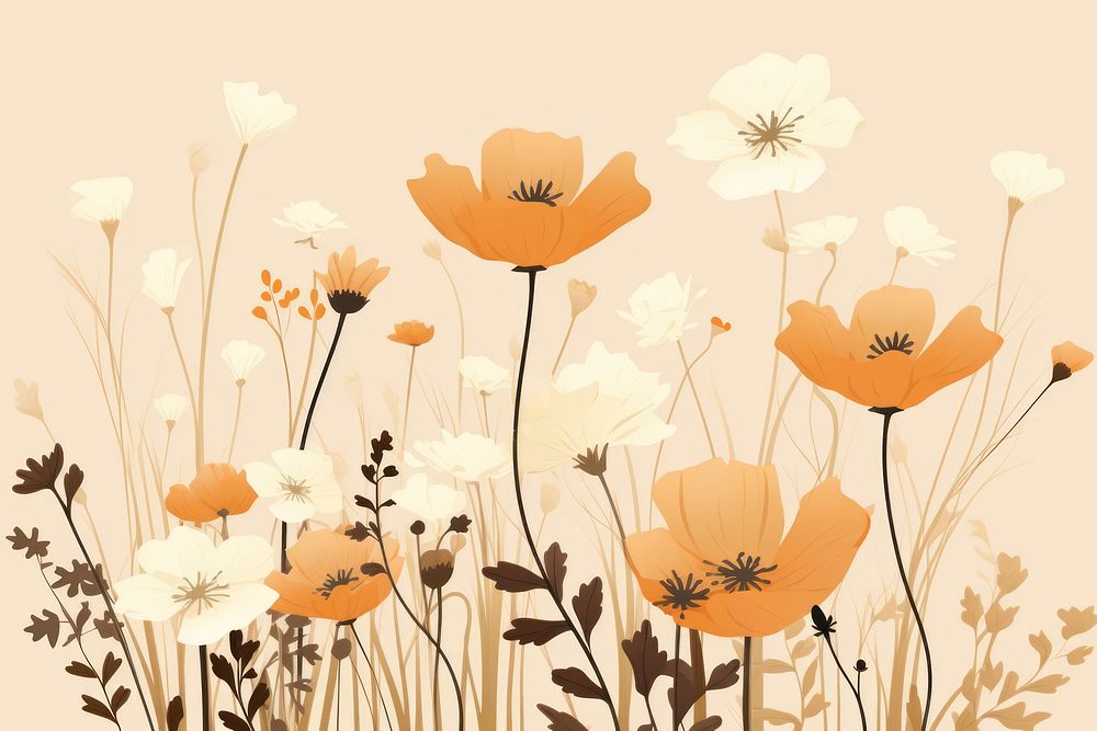 Wild flowers backgrounds pattern plant. 