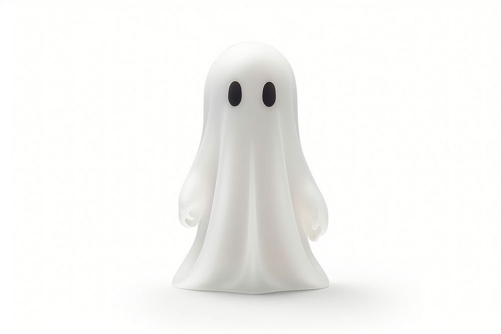 Spookie ghost figurine white white background. AI generated Image by rawpixel.